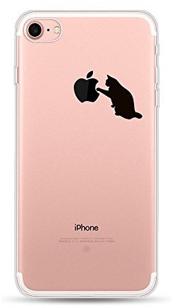 CrazyLemon Kreativ Hülle für iPhone 8 iPhone 7, Transparent Klar Weich Silikon Handyhülle Durchsichtig Kleine Schwarze Katze Muster Vollschutz Schutzhülle für iPhone 8 iPhone 7 - Pattern 25