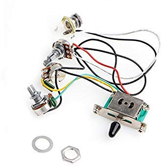 SimpleLife 5-Way Switch 250k Pots Knobs Wiring Harness Pickup for Strat Stratocaster Guitar