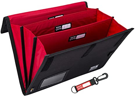 Rough Enough Erweiterung der Akkordeonklassifizierung A4 Letter File Folder 3 Pockets Dividers Legal Size with Durable Cordura for Filing Teacher University School Exam Office Business Travel Trip