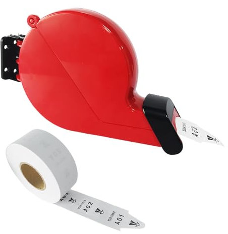 Distributeur de tickets Take A Number System avec 1 rouleau de papier 2 chiffres 20 groupes de numéros de 00–99 A01-E99 Rouge
