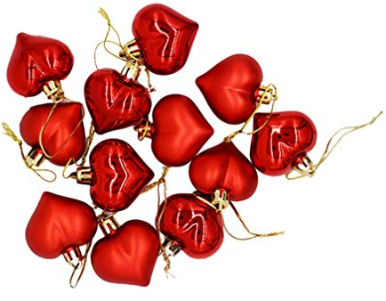 Holibanna Stück Herzförmige Weihnachtsanhänger-Dekoration Kreative Plastik Weihnachtskugeln Hängende Ornamente für Baum
