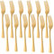 Buyer Star Fourchettes à dessert de 12 pièces, vaisselle en acier inoxydable doré pour cuisine à domicile ou restaurant, couverts polis miroir