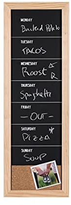 Bi-Office - Kreidetafel Wochenplaner, 20 x 60 cm, schwarz, Schwarz