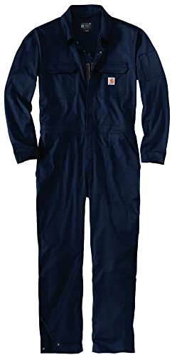 Carhartt Herren Rugged Flex Canvas Coverall Overall, Navy, L