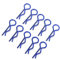 10 Pièces Clips de Carrosserie RC, 8,3 Mm R Clips Clip de Coque de Voiture RC Clip de Carrosserie en Métal en Forme de R Broches pour 1/5 1/6 1/8 1/10 Voiture RC(Bleu)