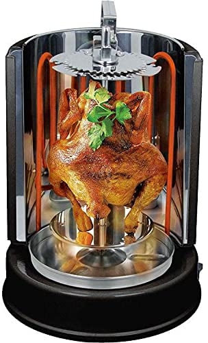 Syntrox Germany Dönergrill Rotissiere Gyros Kebab 1400 Watt Hähnchengrill mit drehbaren Spießen ROX-1400W-BL