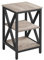 Yaheetech Nachttisch Beistelltisch X-Form Sofatisch Kaffeetisch mit Regal Metallgestell 3 Ebenen Couchtisch für Schlafzimmer Industrie-Design 39,5 x 39,5 x 61 cm