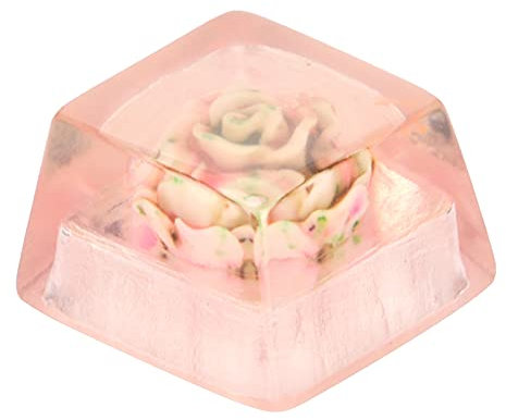 Yoidesu Resin Keycap, Artisan Keycap Handgefertigte Korrosionsbeständige Mechanische Universaltastaturzubehör(Pinke Rose)