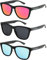 X-CRUZE 3er Pack Nerd Sonnenbrillen polarisierend Vintage Retro Style Stil Unisex Herren Damen Männer Frauen Brille - schwarz matt LW - Set 19 -