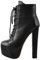 Only maker Damen Stiefel Schwarz PU Zierband Ankle Boots Rund Zehen Plateiu Blockabsatz EU 41