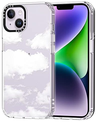 MOSNOVO für iPhone 14 Hülle – Durchsichtige, schlanke, stoßfeste TPU+PC-Handyhülle, [6,6 Fuß Fallschutz/Anti-Abziehen] - Wolke