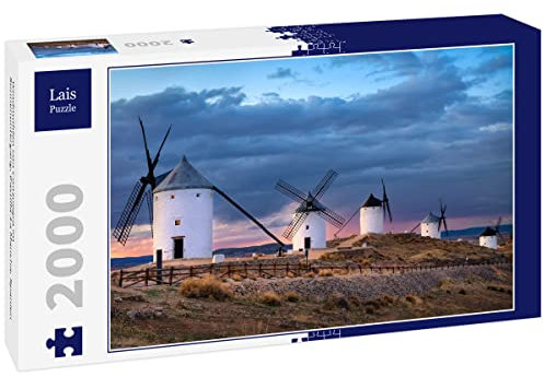 Lais Jigsaw Puzzle Windmills of Consuegra at sunset, Castilla-La Mancha, Spain 2000 pieces