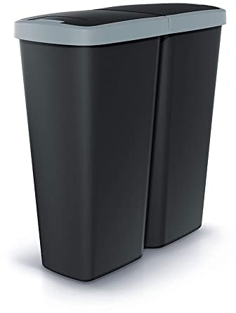 Keden Poubelle avec 2 couvercles indépendants de 50 l