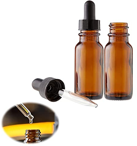 BAOSROY Flacon Compte-Gouttes Ambré en Verre - Mini Bouteille Vide pour Huile Essentielle - 2 x 5 ml