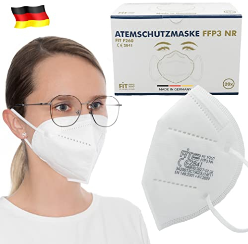 FITPharm® - FFP3 NR Atemschutzmaske Partikelfiltermaske - 40 Stück - CE Zertifiziert von offiziell benannter Stelle CE2841 EN 149:2001 + A1:2009