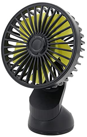 Baceyong Ventilateur de refroidissement de voiture de type ventouse, mini ventilateur de voiture de charge USB portable à 3 niveaux de vitesse Réglage à 360 degrés