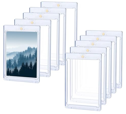 10 Stück Sammelkarten Hüllen, 35PT Magnetic Card Holder, Harte Kartenhüllen Magnet, Magnetische Toploader, Magnetischer Kartenhalter für Magic Fußball Karten Baseball Karten Sportkarten Sammlung