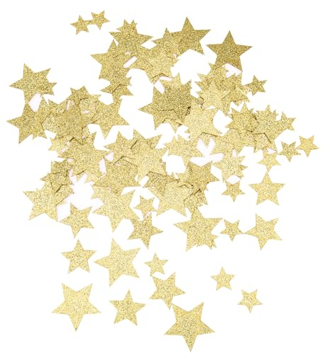 ENLACE Stern Konfetti Weihnachten Streudeko 3 Größen Glitzer Sterne Konfetti Geburtstag,100 Stück Goldene Sterne Deko Tischdeko,4cm Sterne Streudeko für Weihnachten,Geburtstag,Hochzeit,Silvester