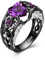 RhanY Personalized Couple Rings Set Black Promise Rings for Him and Her Customizable engagement rings for couples set red Couple Custom Wedding Rings Set Blue and Purple,Size 6-13 (Iila-Dame)