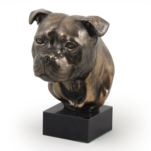 Art-Dog Dog Marmor Statue - Unique Edition ArtDog Collection - Handmade Cold Cast Bronze Sculpture for Dog Lovers Indoor- Dog Figurine - Statue Staffordshire Bull Terrier III