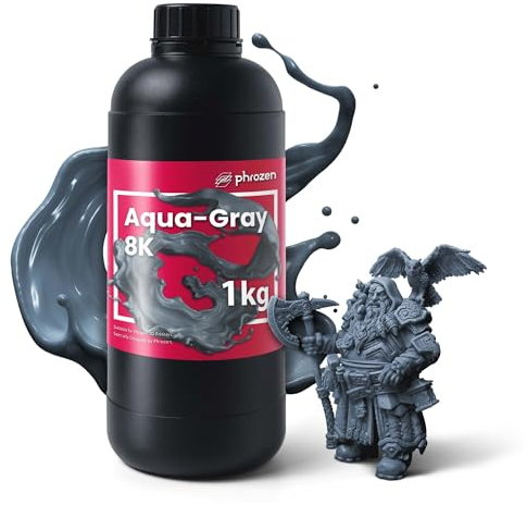 Phrozen Aqua-Gray 8K | 3D Drucker Resin für SLA/DLP/LCD 3D Printer | 405nm Standard Photopolymer Druck Harz | 8K Hohe Präzision, Geringer Geruch - Grau (1kg)