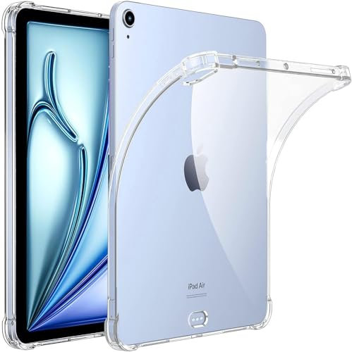 FiiMoo Coque pour iPad Air 11 Pouces M2 (2024), Étui Housse Arrière, Transparente Housse Anti-Scratch Étui Case Protection, Etui Antichoc Cover Case Housse de Protection en Silicone Soft TPU Souple