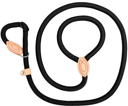 FKWKUW Laisse De Chien En Nylon 1.5 M - Noir Corde, Dressage, Coulissante, Lasso, Collier Pour Petits Et Moyens Chiens