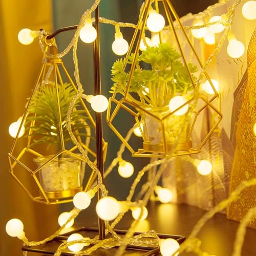 Lecone 3m 20 LED Globe Lichterkette, Warmweiß Innen Deko, Batterie und USB, Indoor und Outdoor, LED, Balkon, Terrasse, Garten, Partys, Weihnachten, Hochzeit