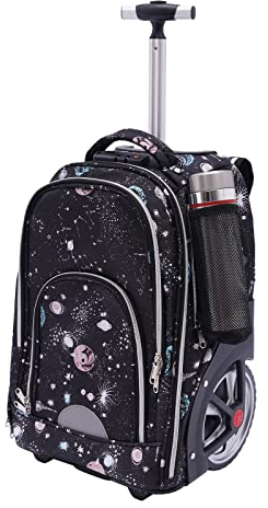 GAOUSD Laptop Computer Trolley Rucksack Verstellbare Zugstangenhöhe Mit Mehreren Fächern multifunktional Handgepäck Koffer Rucksack mit Rädern 45L(Sternengrau)