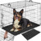 tectake® Hundekäfig, Hundegitter Box, Dog Kennel, Hundebox faltbar, Transportbox stabil, für Hunde und Welpen, für Kofferraum, Auto, Camping und Zuhause, Wohnung - 91,5 x 59,5 x 64 cm