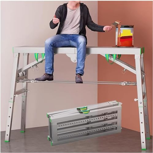 XBDLYQBD Arbeitsplattform faltbar, Gerüst höhenverstellbar Aluminium TritthockerTragbares Gerüst