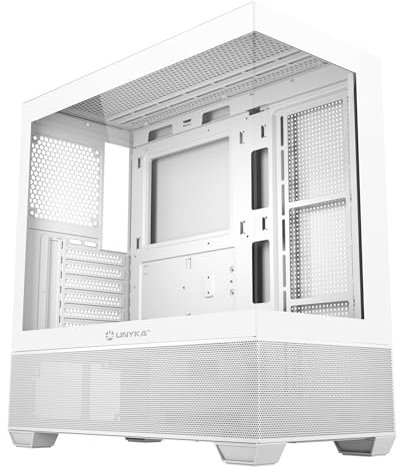 UNYKAch ATX REVELAT weißes Gehäuse mit Kapazität für Grafikkarten bis zu 425 mm und Flüssigkeitskühlung bis zu 360 mm