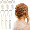 Tyqour 9 Stück Haar Steckkamm Metall Seitenkämme Gold Haarkamm zum Stecken Haargabel Clip für Dickes Haar, U Form Haarkamm zum Stecken French Twist Hair Pin Gold Einsteckkamm für Frauen und Mädchen