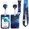Ausweishülle mit Band, Id Badge Holder Breakaway Lanyard für, Einziehbare Badge Reel, Abnehmbare Namensschild Clips, Hals Lanyard Strap, Lehrer Büro Geschenke (blauer Marmor)