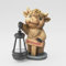 mikilov Schottisches Hochlandrind Harz Statue mit Solar Laterne Deko，Garten Home Decor, Skulptur Ornament, Tierfigur für Balkon Garten,Geburtstag (goldgelb3)