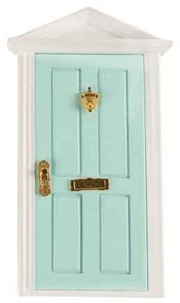 FONGKNOX Wooden Doll Door 1/12 Scale Dolls House Miniature Door Dollhouse Furniture Accessories Wood Door Decor Light Green
