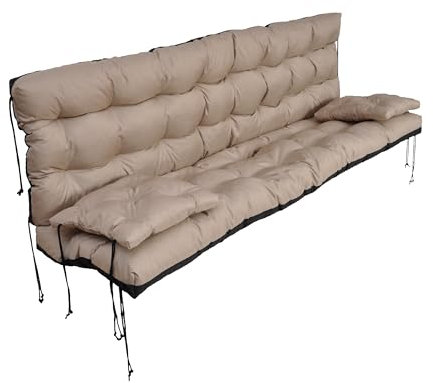 nana shop Cuscino impermeabile per altalena da giardino, cuscino per altalena, cuscino per dondolo 180 cm, cuscino da giardino, cuscino per panca (beige)