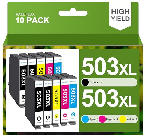 HALLOLUX 503XL Multipack 503 XL Druckerpatronen 503 Kompatibel für Epson 503 XL Multipack 503 für Epson XP 5200 Druckerpatronen für WF 2960 Patronen XP-5200 WF-2960 XP 5205 WF 2965 (10er-Pack)
