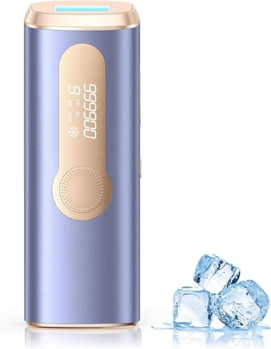 IPL Geräte Haarentfernung Laser mit Gefrierfunktion,Schmerzlose Haarentfernungsgerät 9 Energiestufen und 3 Funktionen-HR/SC/RA,999,900 Lichtimpulse für Männer, Frauen, Körper, Beine, Achseln Violett
