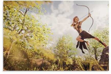 ZOZO HOUSE Anime Girl Jumping Archer Art Poster 16x24inch(40x60cm)