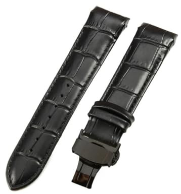 NBCNZCTSAS Lederarmband passend for Philippe Aquanaut Tissot 1853 passend for Couturier T035410a T035617a Uhrenarmband-Zubehör 22 23 24 mm(Black-Black-B1,22mm)