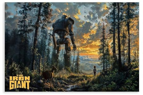hgacobw The Iron Giant Movie Poster Canvas Poster Wall Art Decor Print Picture Paintings for Living Room Bedroom Decoration 16x24inch(40x60cm)