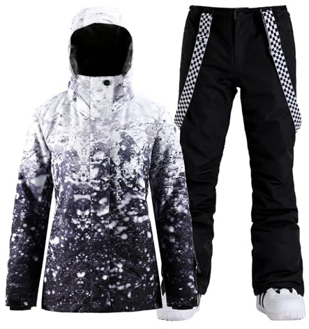 GSOU SNOW Ensemble de Ski Femme 2 Pièces, Veste et Pantalon, Sports D'hiver
