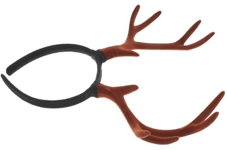 BESTYASH Serrage-tête Ajustable Réalistes en Velours Bois de Renne de Noël Accessoire de Déguisement et Noël Élégant pour Fête D'halloween