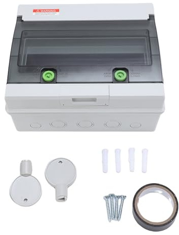 Fafeicy Boîte de Disjoncteur, Enclos électrique à 12 Voies IP66 Rain Proof Din Rail avec Verrouillage de Distribution Murale Extérieure pour L'énergie Solaire EV Stations de Charge