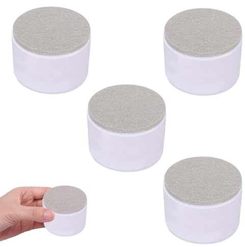 Rehausseurs de Meubles, 4 Pièces Pieds de Meuble à Coller, 6 cm de Longueur Rehausseur de Chaise, Pouvant Supporter 500kg, Peut Soulever 5 cm pour Armoire, Canapés, Rond, Blanc