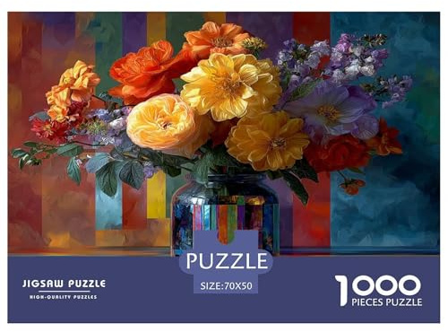 1000 Teile Puzzle - Vase Künstlerische Blumen Jigsaw 70x50cm/1000pcs