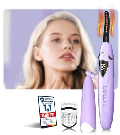 Wimpernzange Beheizbar【3D-Bogen – Keine toten Winkel】 【10s Schnellheizung – 24h Halt】Beheizbare Wimpernzange Mit Speicherfunktion & Verbrühungsschutz – Ideal für Anfänger(Lila)JMJ-0307