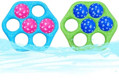 Poolspiele für Kinder, aufblasbares Ring-Set zum Werfen von PVC-Kugeln, 100 cm, Wasserwerfspiel mit 7 Kugeln, Familienspielzeug für den Hinterhof