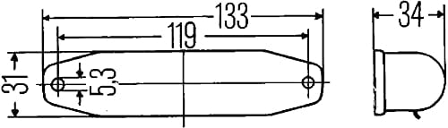 HELLA 2AB 001 208-001 Leseleuchte - Halogen - 12/24V - C5W/K (10W) - Anbau - innen